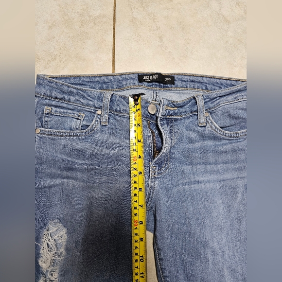 Jeans just black Size 29p distressed ankle crop skinny - Picture 4 of 5